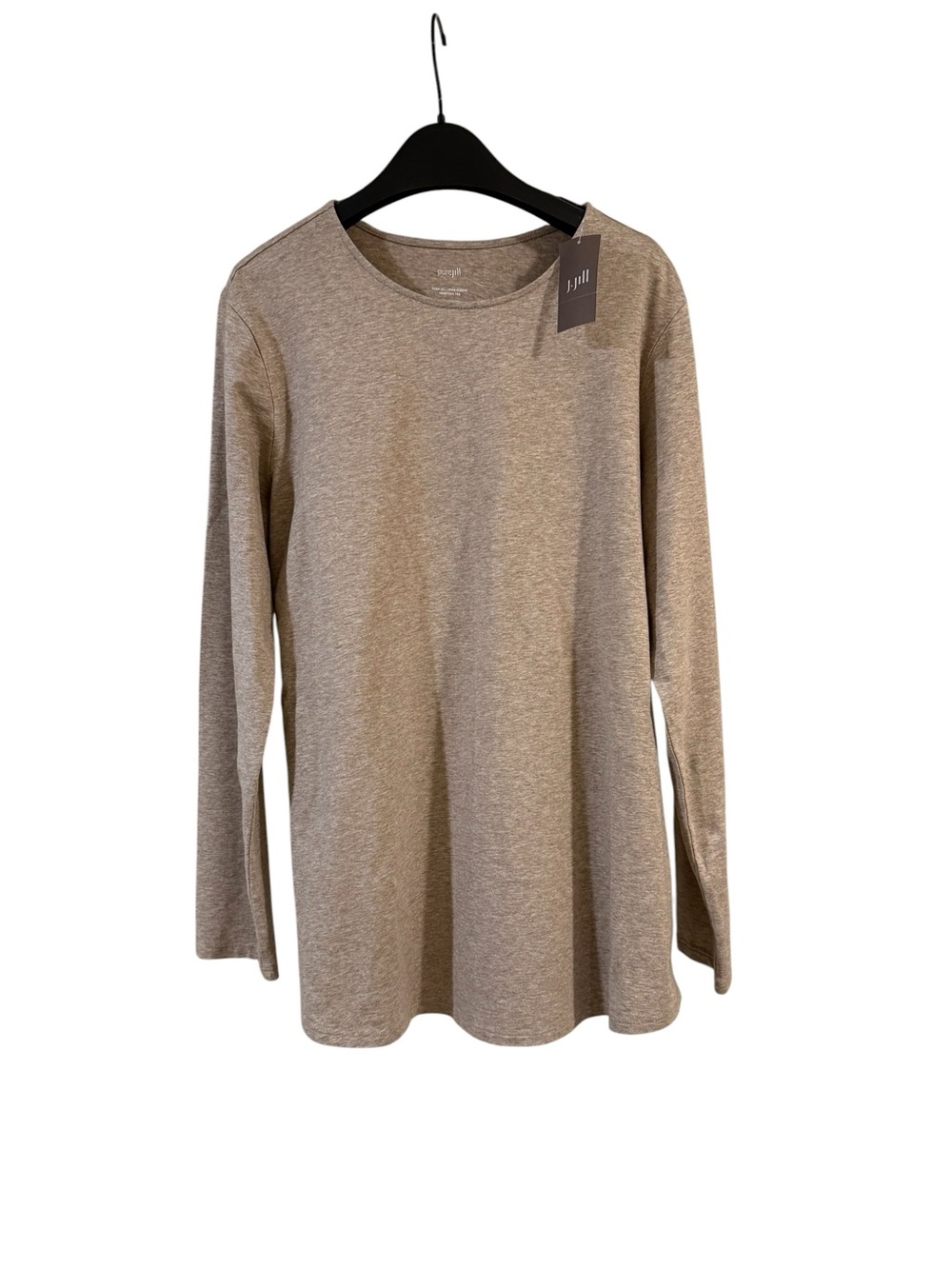 J.Jill Long Sleeve Shirttail Tee Neutral Taupe Size Medium
